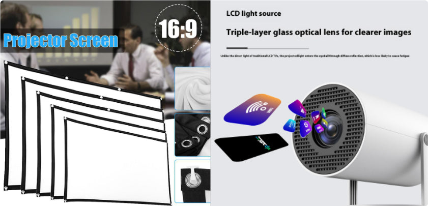 180 Degrees Projection Video Projector